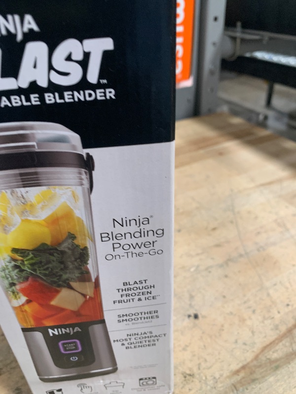Photo 1 of ***SEE NOTES***
Ninja BC151BK Blast Portable Blender, Cordless, 18oz. Vessel, Personal Blender-for Shakes & Smoothies, BPA Free, Leakproof-Lid & Sip Spout, USB-C Rechargeable, Dishwasher Safe Parts, Black