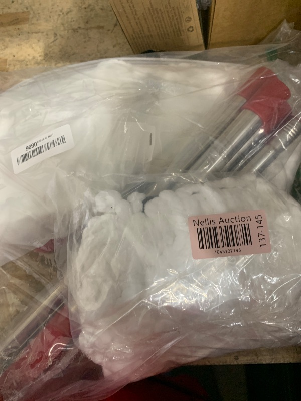 Photo 1 of ANREKEYH Spin Mop Replace Head, Base, Handle Compatible with O Cedar EasyWring Microfiber Spin Mop, 4 Mop Refills Replacement Heads, 30-58in Mop Handle and 1 Mop Base Combo Set (White (1-Tank System))