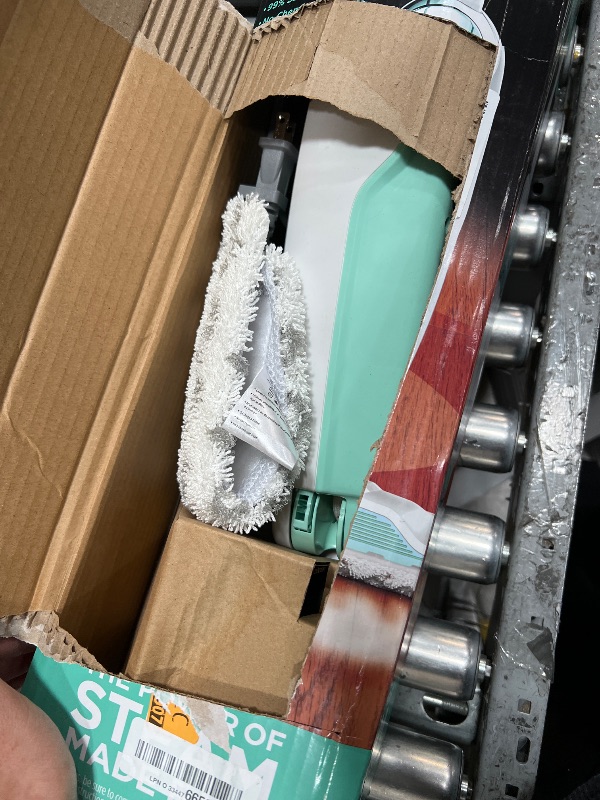 Photo 1 of ***MISSING HANDLE***

Shark Steam Mop with 2 Machine Washable Dirt Grip Pads, Removable Water Tank, Lightweight, Steam Cleaner for sealed Hard Floors, Marble, Stone, Hardwood, Tile, Laminate, White/Seafoam, S1000