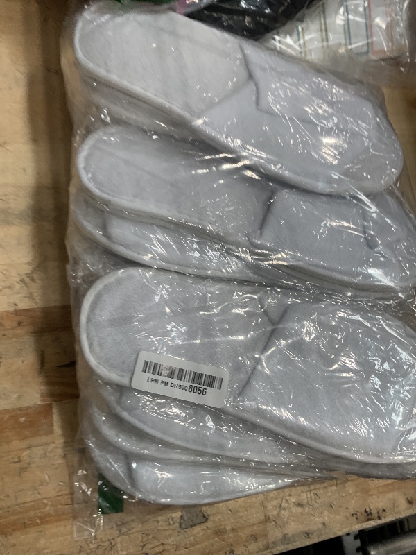 Photo 1 of 24 Pairs Spa Disposable Slippers Open Toe Non Slip Slippers for Women Men Guests Hotels Home Party Housewarming(White)