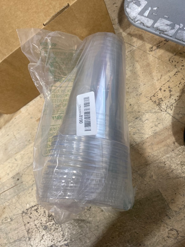 Photo 1 of Aatriet 32 oz Clear Plastic Cups with Lids and Straws, Disposable Coffee Cups 25 Sets