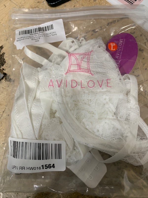 Photo 1 of Avidlove Lingerie for Women Floral Lace Bodysuit One Piece Lingerie V Neck Teddy Babydoll Underwear size L