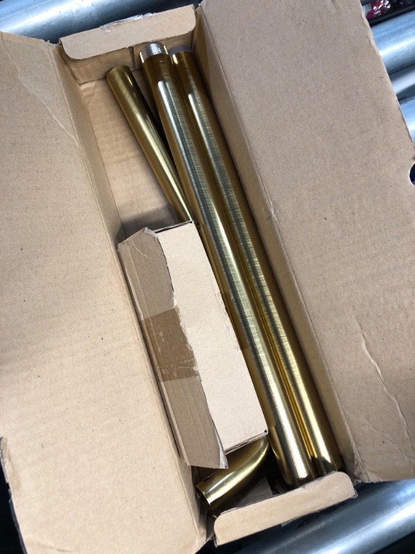 Photo 1 of (USED/FAIR) (PARTIAL SET) TANGWIN Gold Wrap Around Curtain Rods 28 to 48 Inch:Blackout Heavy duty Adjustable Window Curtain Rod for Bedroom,Industrial Darkening Curved French Metal Single Drapery Rods Easy Install,Brushed Gold