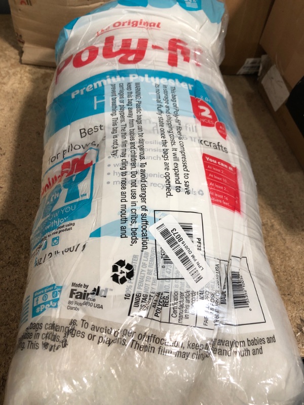 Photo 1 of Fairfield The Original Poly-Fil, Premium Polyester Fiber Fill, Soft Pillow Stuffing, Stuffing for Stuffed Animals, Toys, Cloud Decorations, and More, Machine-Washable Poly-Fil Fiber Fill, 32-ounce Bag