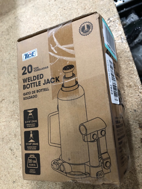 Photo 1 of BIG RED 20 Ton (40,000 LBs) Torin Welded Hydraulic Car Bottle Jack for Auto Repair and House Lift, Blue, AT92003UR