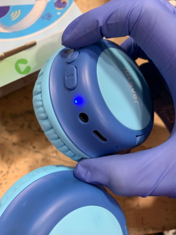 Photo 1 of *NO CHARGER* iClever BTH22 Kids Bluetooth Headphones, 60H Play Time, USB C Fast Charging, Bluetooth 5.4, AUX Cord,Safe Volume 74/85 dBA,Toddler Headphones for iPad/Tablet/Travel/School, Blue