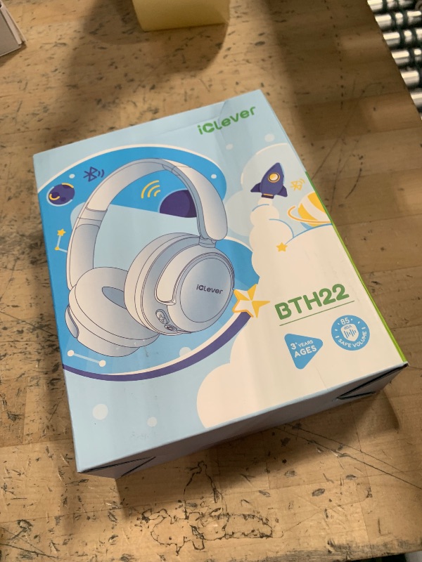 Photo 1 of *NO CHARGER* iClever BTH22 Kids Bluetooth Headphones, 60H Play Time, USB C Fast Charging, Bluetooth 5.4, AUX Cord,Safe Volume 74/85 dBA,Toddler Headphones for iPad/Tablet/Travel/School, Blue
