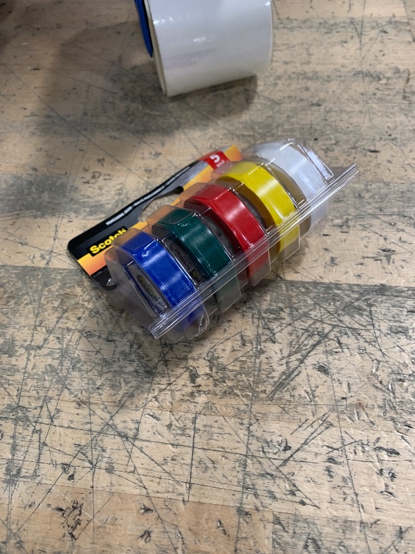 Photo 1 of Scotch Vinyl 35 Electrical Tape, 5 Rolls, Multi-Color Pack, Ideal for Cable Jacket Repair & Electrical Insulation, Premium Vinyl Material for Durability, Indoor & Outdoor Use, High Adhesion (10457DC)