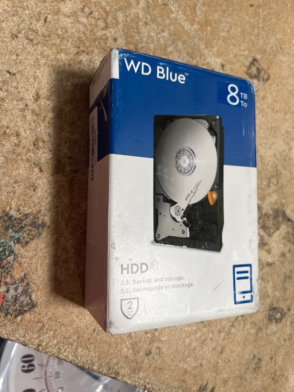 Photo 1 of Western Digital 8TB WD Blue PC Internal Hard Drive HDD - 5640 RPM, SATA 6 Gb/s, 256 MB Cache, 3.5" - WD80EAAZ
