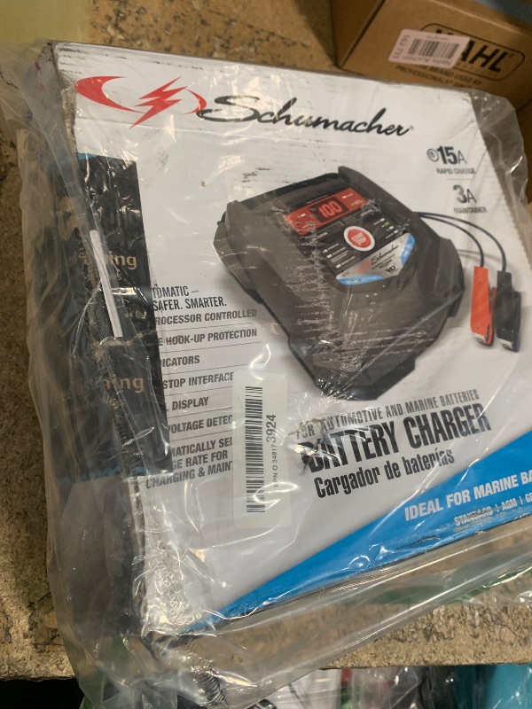 Photo 1 of Schumacher Electric Car Battery Charger and Maintainer SC1280 4-in-1, 15 Amp, Fully Automatic for 6v and12v Automobile Batteries - Ideal for Motorcycles, Cars, Trucks, SUVs, Marine Batteries, and More