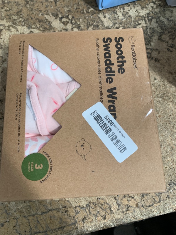 Photo 1 of 3-Pack Organic Baby Swaddle Sleep Sacks - Swaddles for Newborns, Infant 3-6 Months, Baby Girls, Boys, Soft & Snug Newborn Sleep Sack, Nursery Swaddling Blankets (Blossom, L)