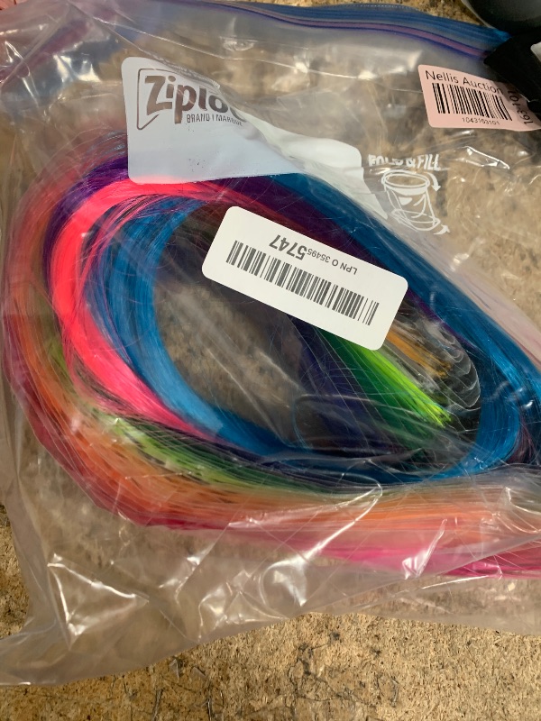 Photo 1 of 26 Packs Colored Hair Extensions 20Inch Straight Multi-Colors Party Highlights Clip In Hair Extension Synthetic Rainbow Hairpieces for Girls Kids Gift(13 colored)