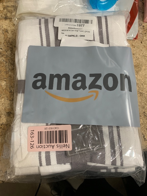 Photo 1 of AMOUR INFINI Cotton Kitchen Towels - Set of 4 Highly Absorbent, Ultra Soft Tea Towel with Hanging Loop, 20x28 Inch Quick Drying Dish Cloths for Cleaning Dishes (L.Grey)