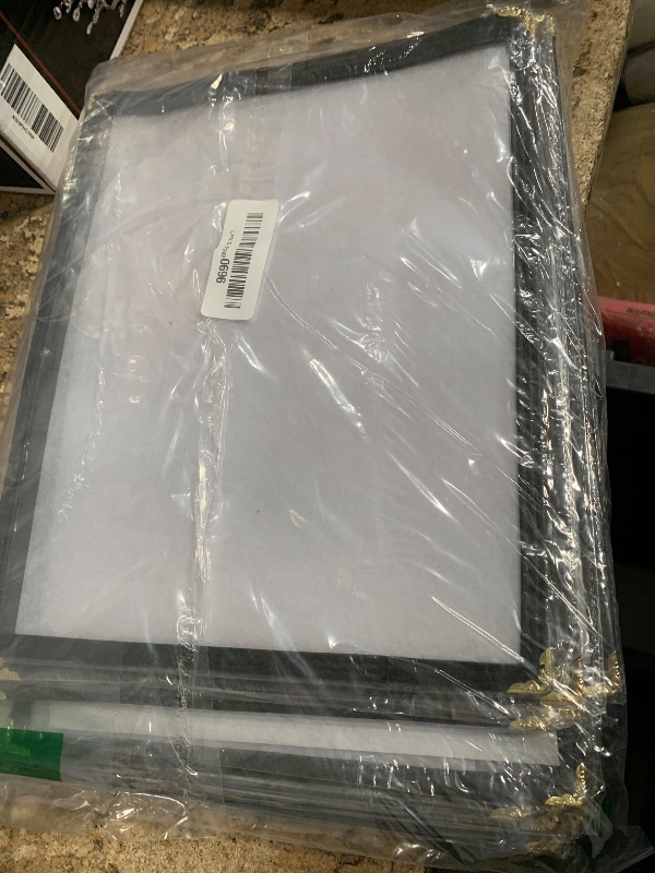Photo 1 of 25 Pack of Menu Covers - Single Page, Fits 8.5 x 11 Inch Paper Menu Holder Double Stitched Restaurant Menu Covers-Gold