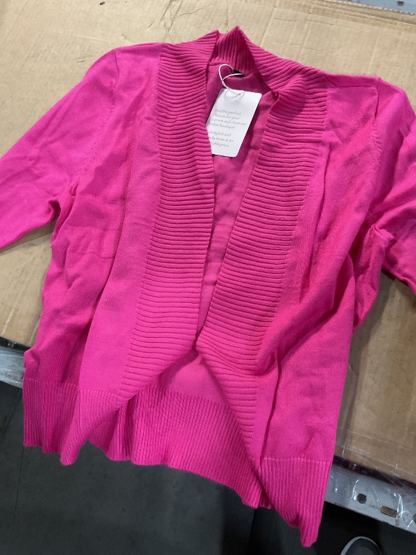 Photo 1 of (See all images) Short V Neck Cardigan for Women - Shrugs for Dresses, Lightweight 3/4 Sleeve Button Up Cardigan, Pink, M