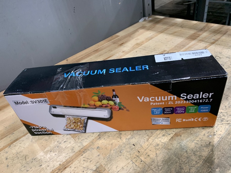 Photo 1 of (*untested fully*) Vacuum Sealer Machine,75 Kpa Precision Suction Power 6-in-1 Food Sealer with Digital Timer, Dry & Moist Food Modes, Compact Design with 10 Vacuum Bags & Built-in Cutter(Sliver)