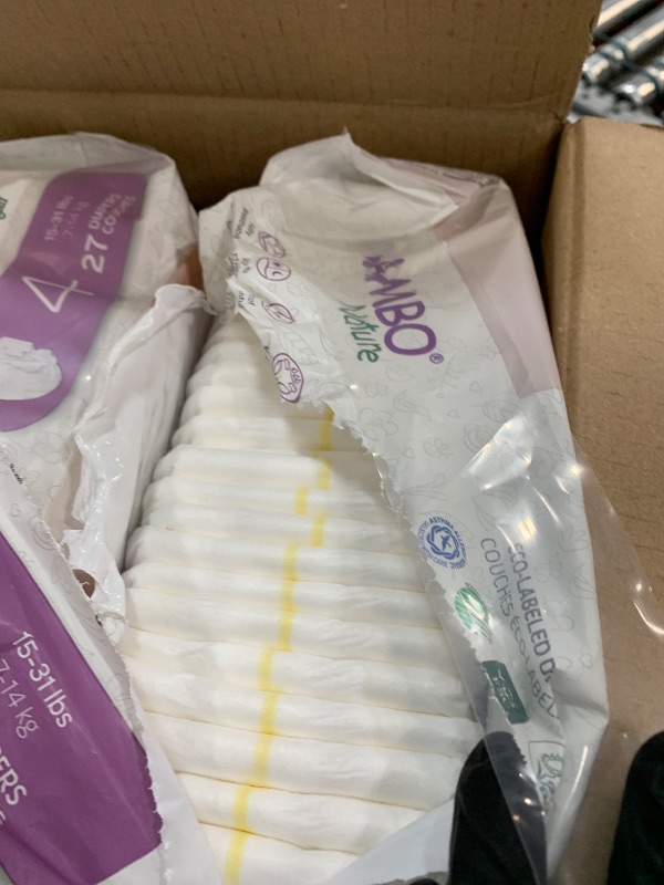 Photo 1 of **ONE BAG HAS BEEN OPENED** Bambo Nature Hypoallergenic Baby Diapers, Eco-Labelled Sustainable Diapers, Enhanced Leakage Protection, Totally Chlorine-free, Skin Friendly, and Super Absorbent - Size 4 (162 Count)