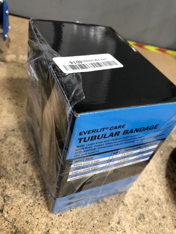 Photo 1 of EVERLIT Elasticated Tubular Support Bandage | Stockinette Tubing for Large Arm, Knees, Legs | Light to Moderate Compression Bandage Roll for Tissue Support (Size F | 4" x 11 yd)