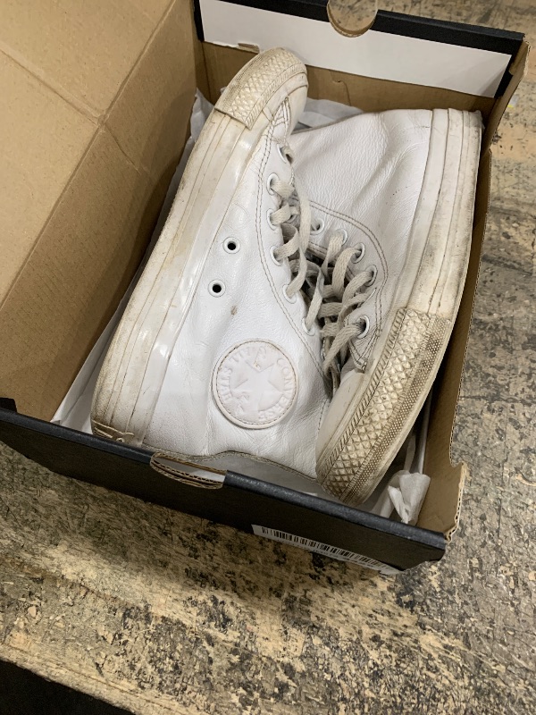 Photo 1 of Converse Chuck Taylor All Star Leather Sneakers, White Monochrome, 6.5 US Women/4.5 US Men