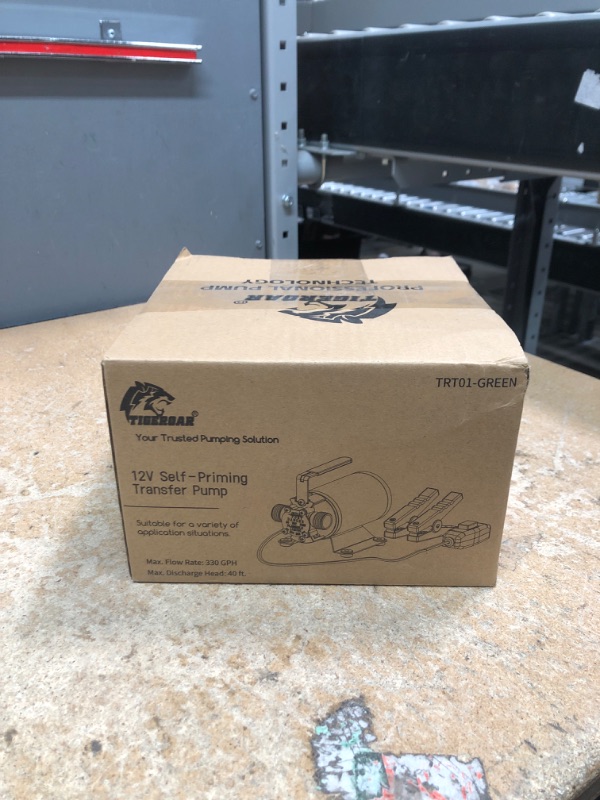 Photo 1 of TIGEROAR 12V Water Transfer Pump 330 GPH RV Utility Rain Pond With 6 ft. Suction Hose and Replacement Kit for Water Transferring Green