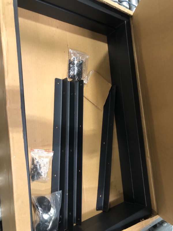 Photo 1 of SKYSEN 28" Metal Table Legs, Desk Legs, Coffee Table Legs,Bench Legs for Desk, Coffee Tables, Dining Tables, Benches-28 * 17.7" Square Shape- Heavy Duty- Thickened Material- Black(zt-z-28"*17.7")
