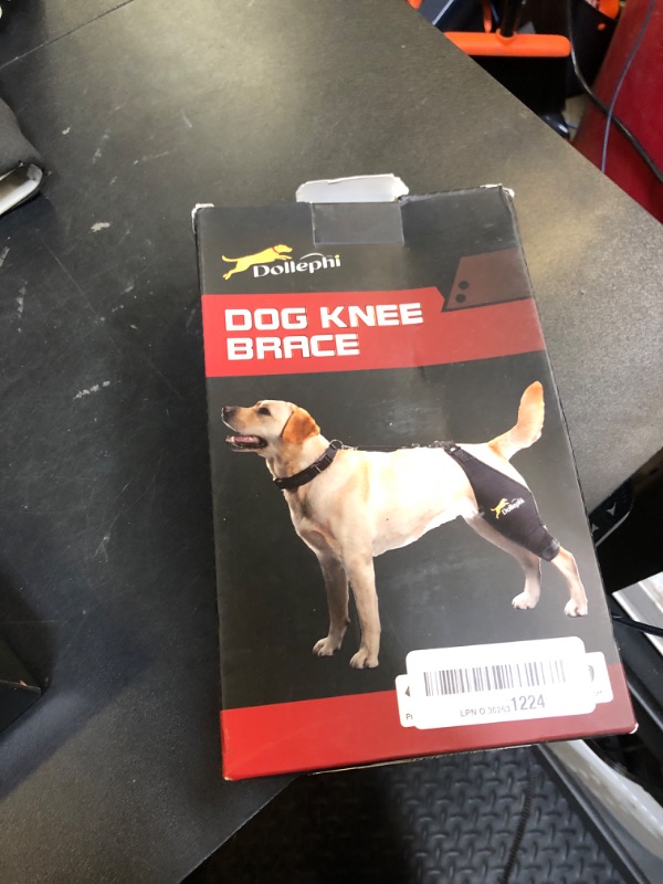 Photo 1 of Dollephi Dog Knee Brace for Torn ACL Hind Leg, Hot/Cold Compress for Patella Dislocation or Osteoarthritis, Cruciate Ligament Injuries, for Medium & Large Dogs(Left Leg,L)
