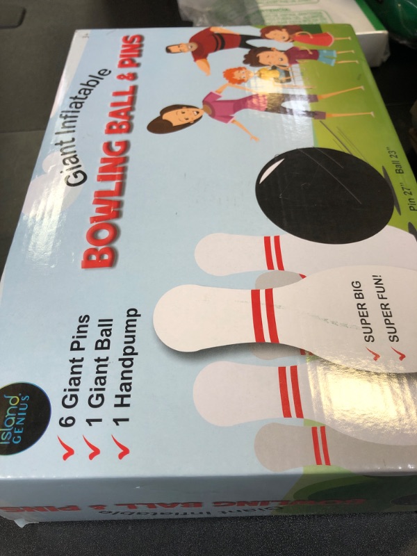 Photo 1 of Island Genius Giant Inflatable Bowling Set - Jumbo Bowling Game for Indoor/Outdoor Lawn Parties, Kids 3-6 Years