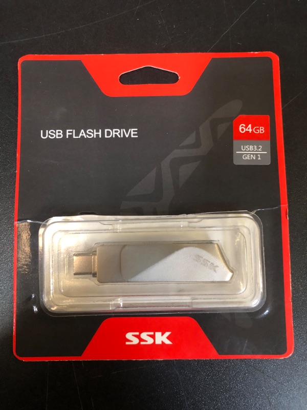 Photo 2 of SSK 64GB USB C Flash Drive Dual Drive 2 in 1 OTG USB A 3.2 + Type C Memory Stick Thumb Drive, Thunderbolt Pendrive up to 200MB/s Transfer Speed Photo Stick for Android Phones/Tablets/Mac/Laptop