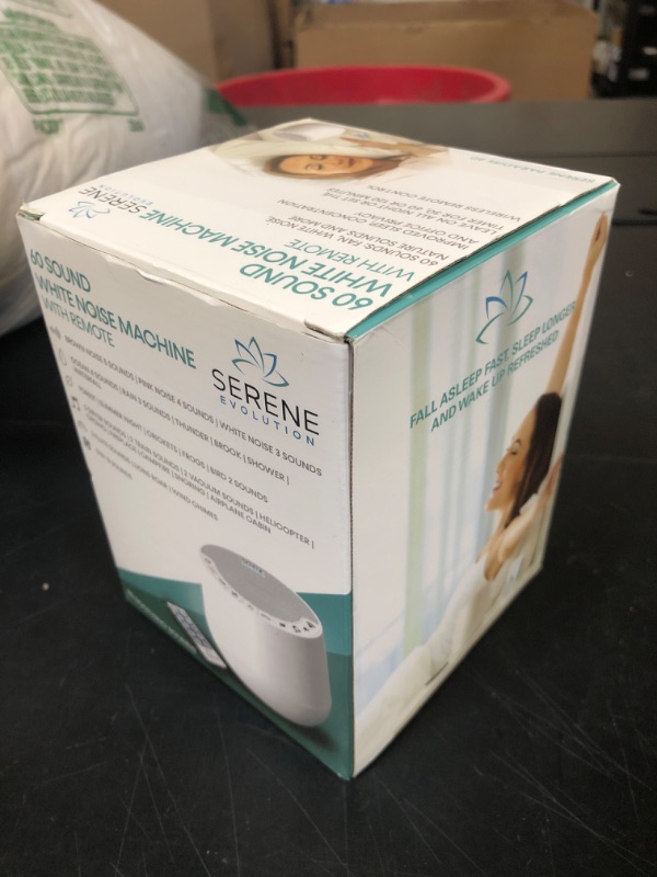 Photo 1 of Serene Evolution White Noise Machine with 60 Soothing Sounds - Sound Machine for Adults and Baby - Noise Cancelling Sleep Music Machine with Remote Control - Ideal for Office Privacy - Black