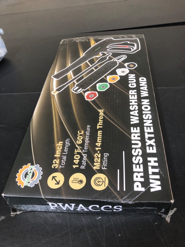 Photo 1 of PWACCS Pressure Washer Gun Replacement with Extension Wand Kit — Power Washing Trigger Handle with 5 Spray Nozzles — Pressure Washer Parts Compatible with Ryobi, Green Works & Karcher — 2000 PSI MAX
