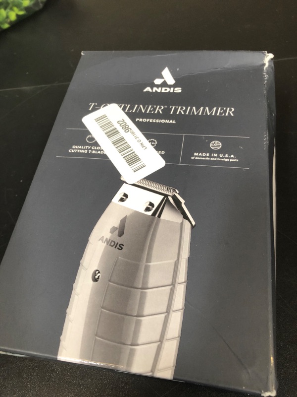 Photo 1 of Andis 04780 Professional T-Outliner Beard & Hair Trimmer for Men with Carbon Steel T-Blade, Bump Free Technology – Corded Electric Beard Trimmer, GTO, Grey