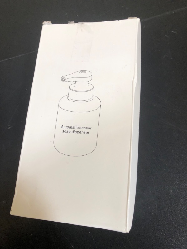 Photo 1 of Automatic Touchless Foam Glass Soap Dispenser, Rechargeable Hands Free Ribbed Liquid Soap Dispenser with Chrome-Finished Electric Sensor Pump, Refillable Bottle for Bathroom Kitchen Clear