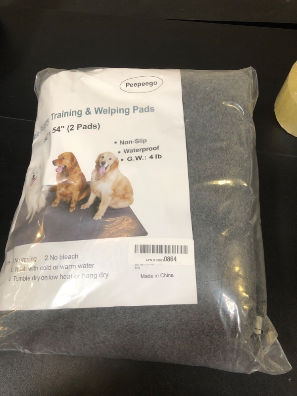 Photo 2 of Peepeego 2PCS Non-Slip Pee Pads for Dogs 54" x 54", Washable Puppy Pads with Fast Absorbent, Reusable, Waterproof Rug for Training, Whelping, Housebreaking, Incontinence for Dog Playpen