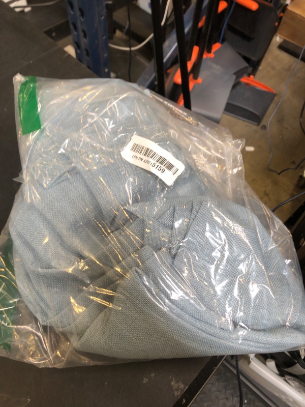 Photo 1 of KOUFALL Light Country Blue Kitchen Curtains,Linen Sheer Boho Rustic Farmhouse Short Curtains for Bathoom,45 Inch Length,Grey Dusty Blue