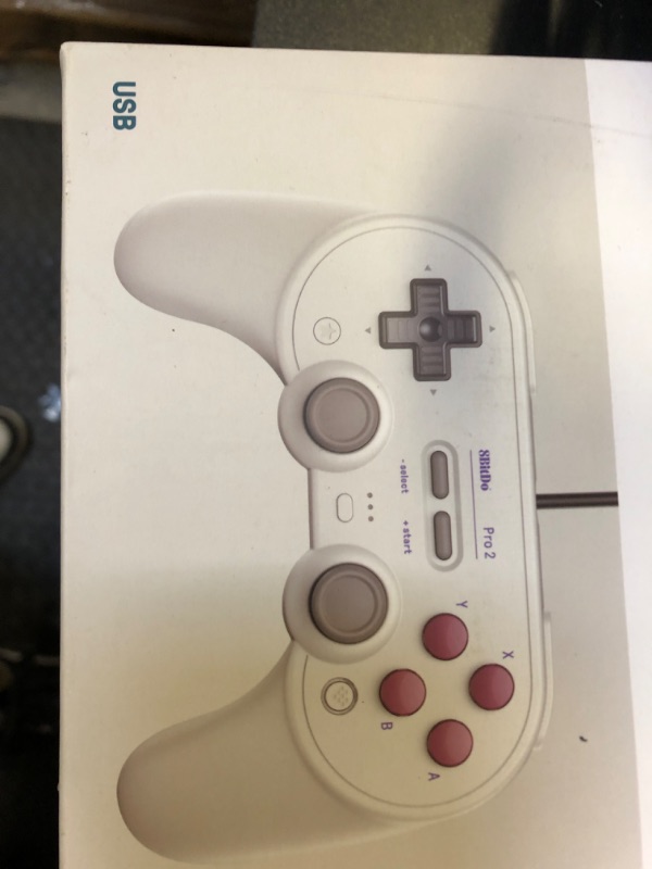 Photo 2 of 8Bitdo Pro 2 Wired Controller with Customize Back Buttons & Modifiable Vibration for Switch, Steam Deck, PC Windows and Raspberry Pi (G Glassic Edition)