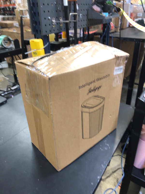 Photo 1 of jinligogo 2 Pack 5 Gallon Bathroom Trash Can with Lid, Automatic Motion Sensor Black Trash Can, Touchless Slim Waterproof Garbage Bin for Kitchen, Bedroom, Office, and Bathroom