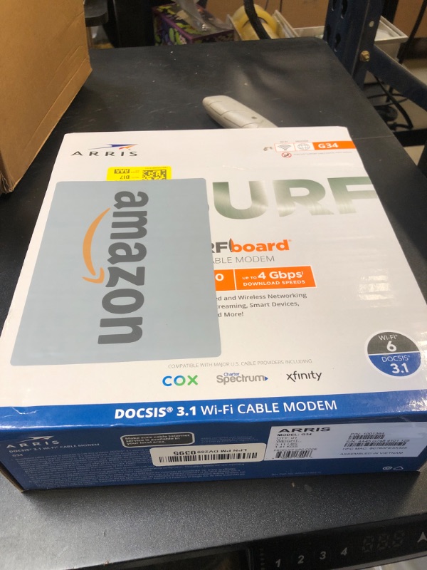 Photo 2 of ARRIS (G34) - Cable Modem Router Combo - Fast DOCSIS 3.1 Gigabit WiFi 6 (AX3000), Approved for Comcast Xfinity, Cox, Spectrum & More, 1 Gbps Max Internet Speeds