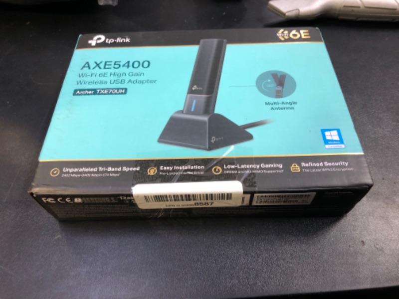Photo 1 of TP-Link Archer TXE70UH AXE5400 Tri-Band Wi-Fi 6E USB Adapter