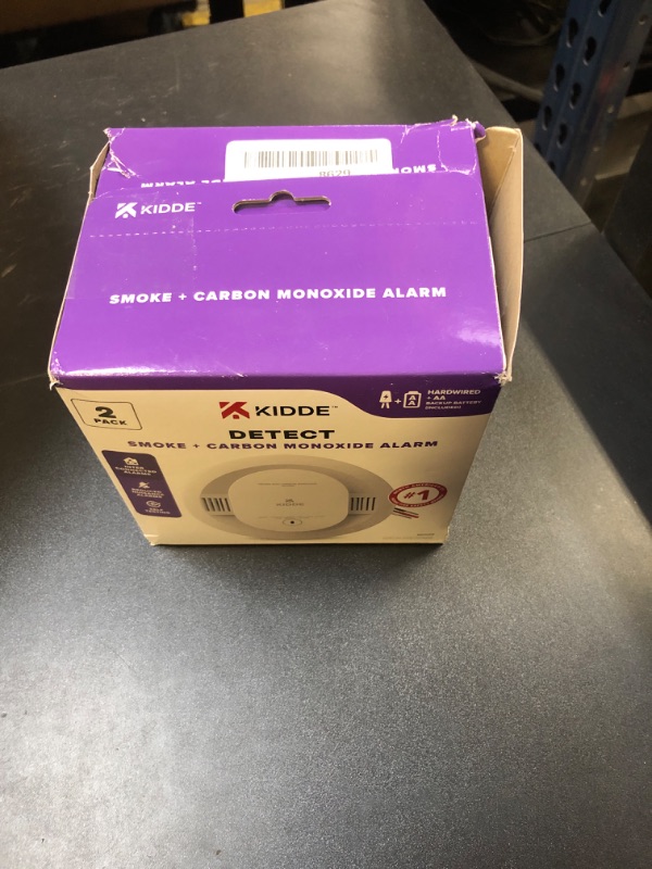 Photo 1 of Kidde Hardwired Smoke & Carbon Monoxide Detector, AA Battery Backup Smoke Alarm, Interconnectable, LED Warning Light Indicators, 2 Pack