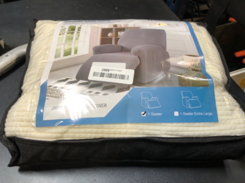 Photo 1 of TAOCOCO Recliner Cover 4-Pieces, Recliner Stretch Sofa Slipcover Cover 1 Seat Couch Soft Furniture Protector with Elastic Chair Covers (Beige)