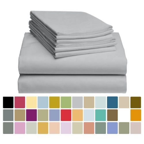 Photo 1 of LuxClub Collection Wrinkle-Free Cooling Sheet Set or Pillowcases, Light Gray
SIZE FULL