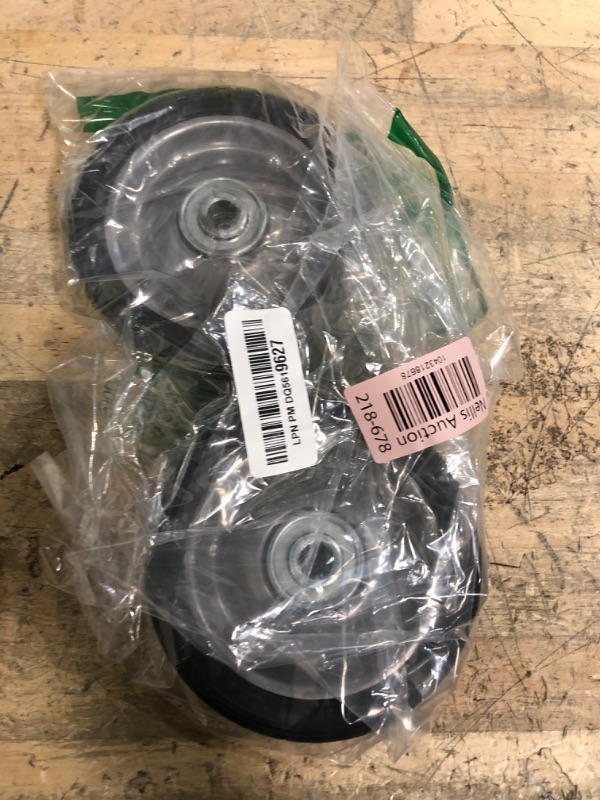 Photo 1 of (2-Pack) AR-PRO 5” x 1.5” Flat Free Solid Rubber Wheel Assemblies - Replacement Hand Truck Wheels with Ball Bearings and 1/2” Bore Hole Diameter - Heavy-Duty Solid Rubber Wheels 88 lbs Load Capacity