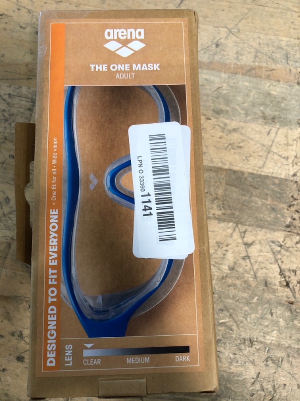 Photo 1 of ARENA Unisex Adult The One Swim Mask Fitness Swimming Goggles for Men and Women Large Fit Polycarbonate Non-Mirror Lens, Clear/Blue