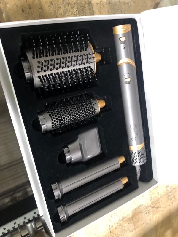 Photo 1 of Hair Dryer Brush Hair Styler: 5 in 1 Air Styling & Drying System, Professional Air Wrap Hot Air Brush Set for Fast Drying, Curling Volumizing Smoothing & Styling, Detachable Oval Brush, Concentrator