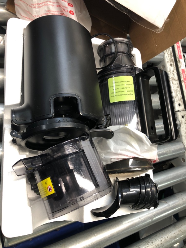 Photo 1 of ***, PARTS ONLY, MISSING PIECES, DIRTY*** Cold Press Juicer, 5.4" Wide Feed Chute Juice Extractor Machine with 400W, High Juice Yield, Slow Masticating Juicer for Whole Vegetables & Fruits, Black