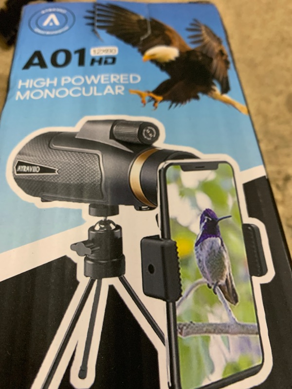Photo 1 of 12x60 Monocular Telescope with Smartphone Holder & Upgraded Tripod, High Powered SMC & BAK4 Scope, Birthday Gifts for Men Dad Him Husband Teen, White Elephant Gift, Outdoors Survival Hiking Gear