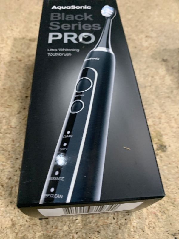 Photo 1 of Aquasonic Black Series PRO – Ultra-Whitening Electric Toothbrush – 5 Modes & Smart Timers – Premium Travel Case & 6 Proflex Brush Heads – ADA Accepted Toothbrush