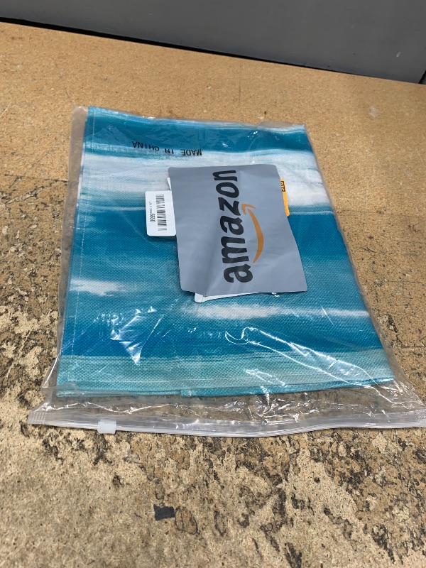 Photo 1 of Abstract Turquoise Table Runners 36 inches Long for Kitchen Dining Coffee Table,Farmhouse Teal Table Runner Linen Dresser Scarves, Washable Non-Slip Table Setting Decor for Party Holiday Dinner