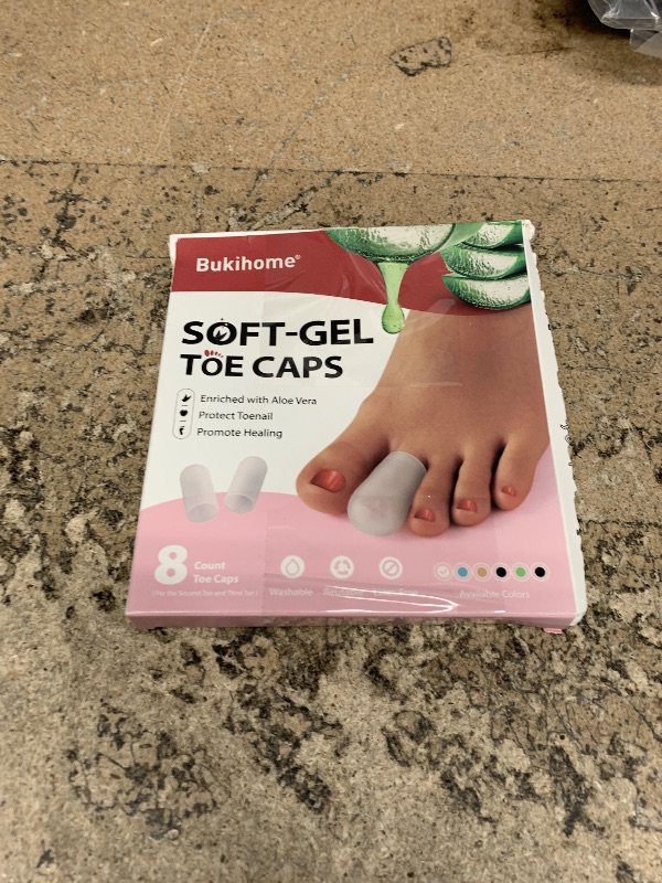 Photo 1 of Bukihome Small Gel Toe Protectors - 8 Pack Toe Sleeves with Aloe Vera Extract - Silicone Toe Caps and Toe Protectors for Corns, Calluses, Blisters, Ingrown Toenails