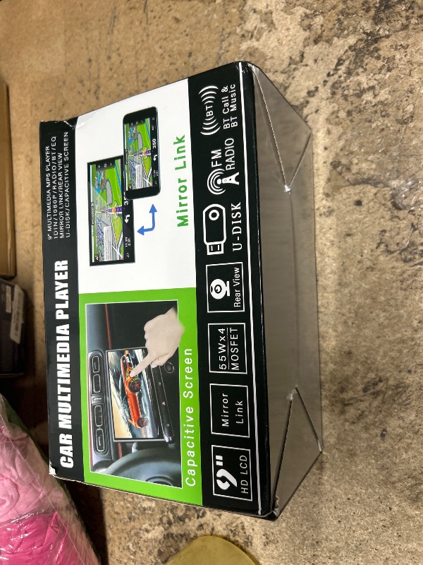 Photo 1 of 9 Inch Single Din Touch Screen Car Radio with CarPlay Android Auto, Hodozzy Car Stereo with Bluetooth FM AM Audio, iOS/Android Mirror Link TF/USB/AUX Car Multimedia Player, Backup Camera + Mic